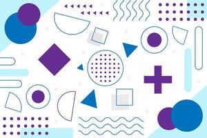 Abstract memphis geometric shapes background template vector