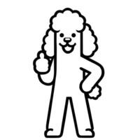 AI generated Poodle Dog Happy Thumbs-Up illustration vector