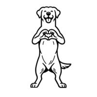 AI generated Labrador Retriever Perfect Heart Sign illustration vector