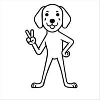 AI generated Confident German Shorthaired Pointer Peace Gesture Illustration Vector