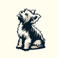 AI generated Yorkshire Terrier Dog illustration Vector