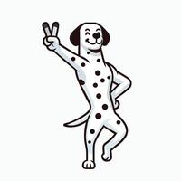 AI generated Dalmatian Dog Peace Gesture Illustration vector