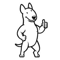 AI generated Bull Terrier Dog Happy Thumbs Up illustration vector