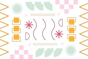 Memphis Shape Geometric Background Template vector