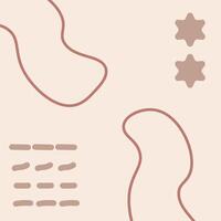 Vector flat abstract bohemian doodle social media background template