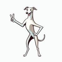 AI generated Whippet Dog Peace Gesture isolated Illustration vector