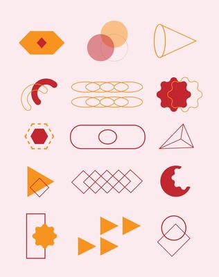 Abstract Memphis Shape Geometric Background Template