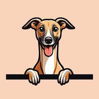 AI generated Whippet dog peeking face isolated Pro Vector