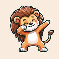 AI generated Lion Dabbing Illustration Vector