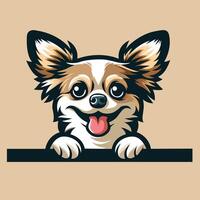 AI generated Chihuahua peeking face illustration vector