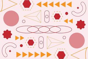 Abstract Memphis Shape Geometric Background Template vector