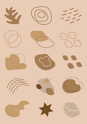 Vector flat abstract bohemian doodle background template