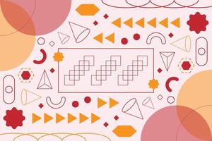 Abstract Memphis Shape Geometric Background Template vector