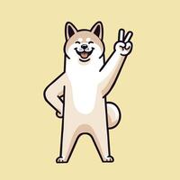 ai generado confidente akita en humano actitud vector