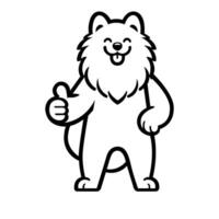 AI generated Samoyed Dog Happy Thumbs-Up illustration vector
