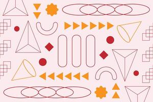 Abstract Memphis Shape Geometric Background Template vector