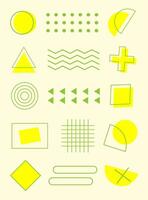 Abstract memphis geometric shapes background template vector