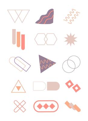 Abstract Memphis Shape Geometric Background Template