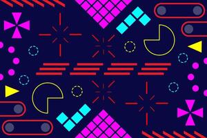 Neon Abstract Geometric Landscape Background Template vector