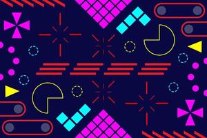 Neon Abstract Geometric Landscape Background Template vector