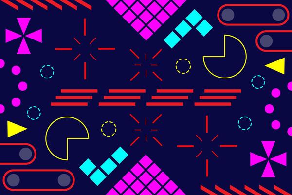 Neon Abstract Geometric Landscape Background Template
