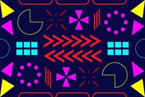 Neon Abstract Geometric Landscape Background Template vector