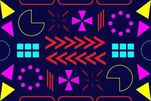 Neon Abstract Geometric Landscape Background Template vector