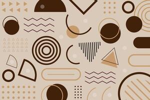 Abstract memphis geometric shapes background template vector