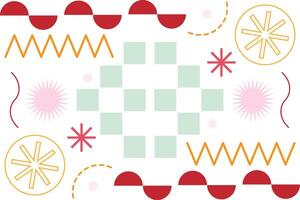 Memphis Shape Geometric Background Template vector