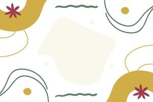 Vector flat abstract bohemian doodle background template