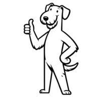 AI generated Airedale Terrier Dog Happy Thumbs Up illustration vector