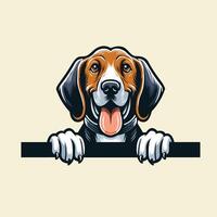 AI generated Coonhound dog peeking face isolated illustration vector