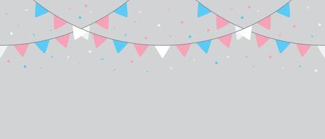 Transgender flag party buntings. LGBTQIA concept. Flat vector illustration