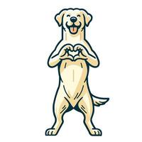 ai generado Labrador perdiguero Perfecto corazón firmar ilustración vector