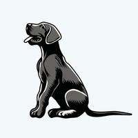 AI generated Great Dane sitting and looking up illustration vector