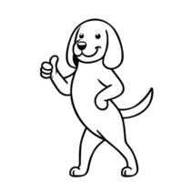 AI generated Beagle Dog Happy Thumbs-Up illustration vector