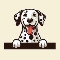 AI generated Dalmatian dog peeking face isolated illustration vector