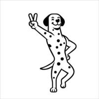 AI generated Confident Dalmatian Peace Gesture Illustration Vector