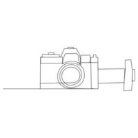 Continuous single line camera one line art drawing illustration art on camera vector