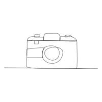 Continuous single line camera one line art drawing illustration art on camera vector