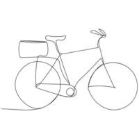 Continuous single vector line art drawing and one line illustration of Bicycle