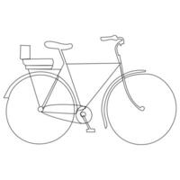 Continuous single vector line art drawing and one line illustration of Bicycle