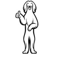 AI generated Afghan Hound Dog Happy Thumbs-Up illustration vector