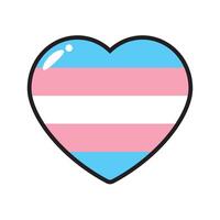 Blue, pink and white colored heart icon, as the colors of the transgender flag. Flat vector illustration.