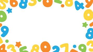 Colorful and playful numbers bottom border seamless pattern background. Perfect for nursery, kids playroom and classroom. vector