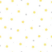 Cute yellow and grey stars seamless pattern background. vector
