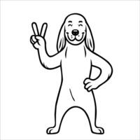 AI generated Confident Gordon Setter Peace Gesture Illustration Vector