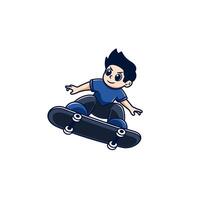 Boy Playing Skateboard 6 vector