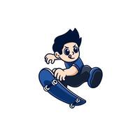 Boy Playing Skateboard 2 vector