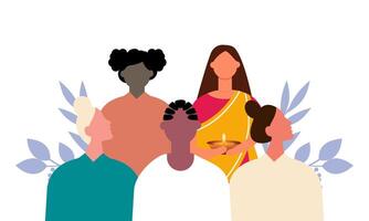 Diverse and inclusive society illustration, showing togetherness vector